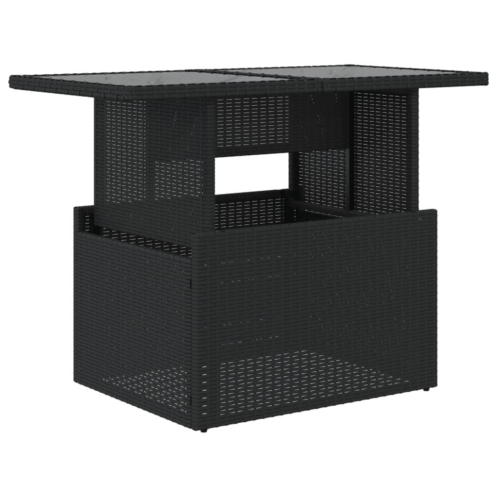 PANGIVO - Table de jardin résine tressée verre noir 100 x 55 x 73 cm - PANGIVO - Image 2