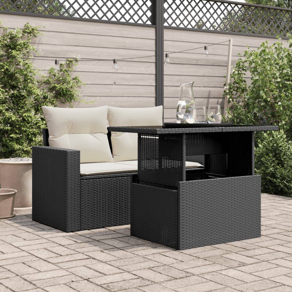 PANGIVO - Table de jardin résine tressée verre noir 100 x 55 x 73 cm - PANGIVO - Image 3