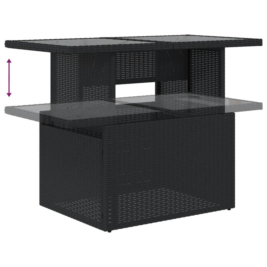 PANGIVO - Table de jardin résine tressée verre noir 100 x 55 x 73 cm - PANGIVO - Image 8