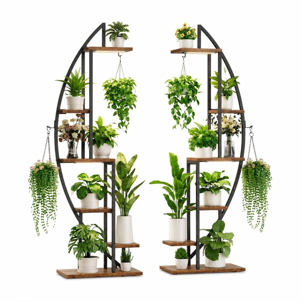 Étagère à Plantes 6 Niveaux avec Lumières de Culture Grand Ecran pour Salon Intérieur - Image 1