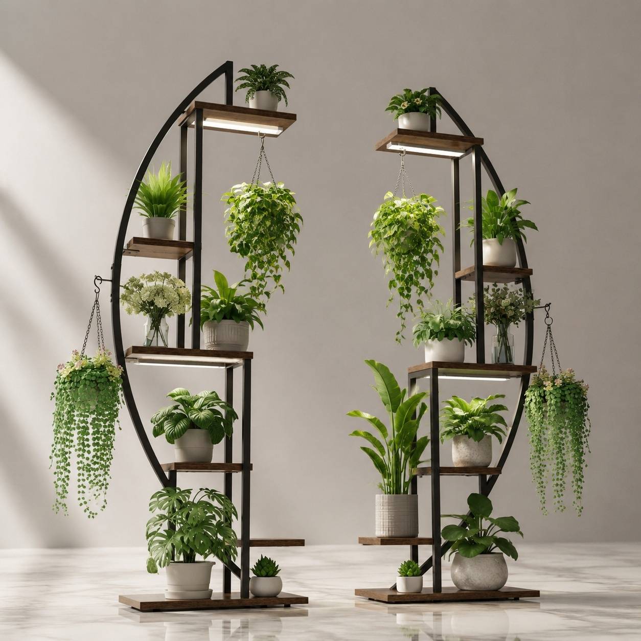 Étagère à Plantes 6 Niveaux avec Lumières de Culture Grand Ecran pour Salon Intérieur - Image 8