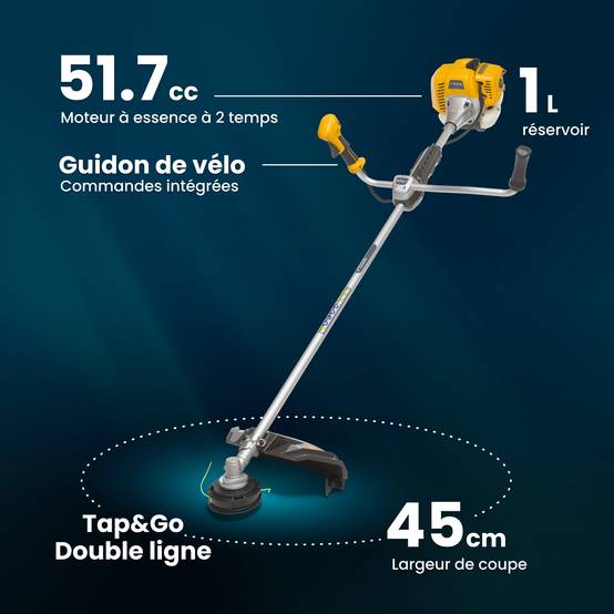 Stiga - Débroussailleuse BC 555 B, moteur 51,7 cc, largeur 45 cm, guidon vélo, lame 3T - STIGA - Image 6