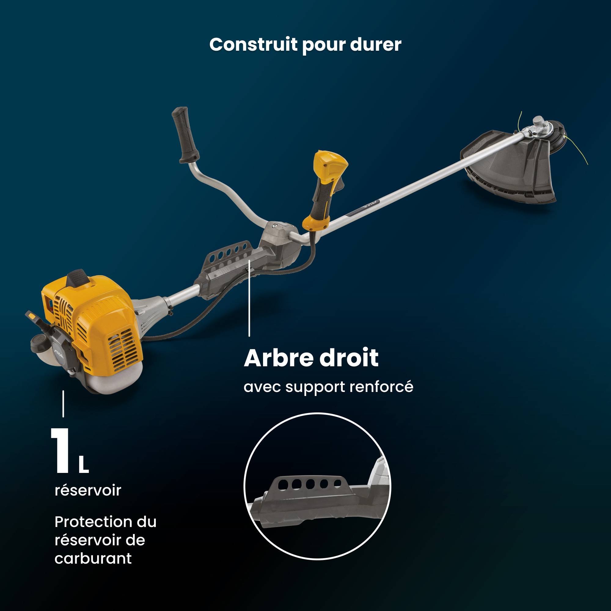 Stiga - Débroussailleuse BC 555 B, moteur 51,7 cc, largeur 45 cm, guidon vélo, lame 3T - STIGA - Image 4