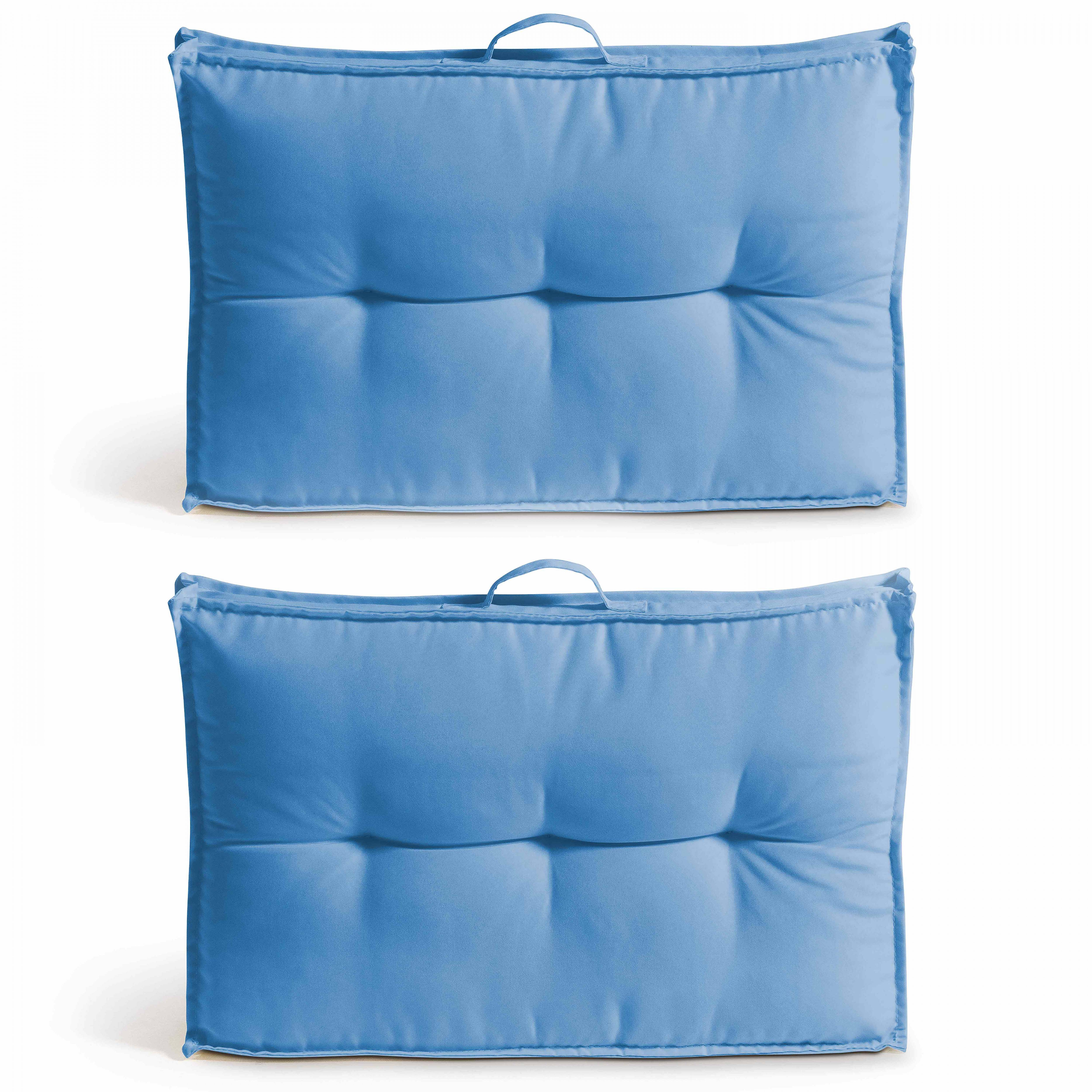 Oviala - Lot 2 coussins palette dossier polyester bleu 60x40x12 cm Cuzco - Oviala - Imagen 1