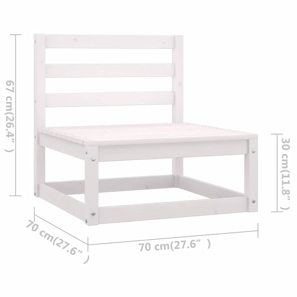 Helloshop26 - Salon de jardin meuble d'extérieur ensemble de mobilier 9 pièces avec coussins blanc bois de pin massif - Imagen 7