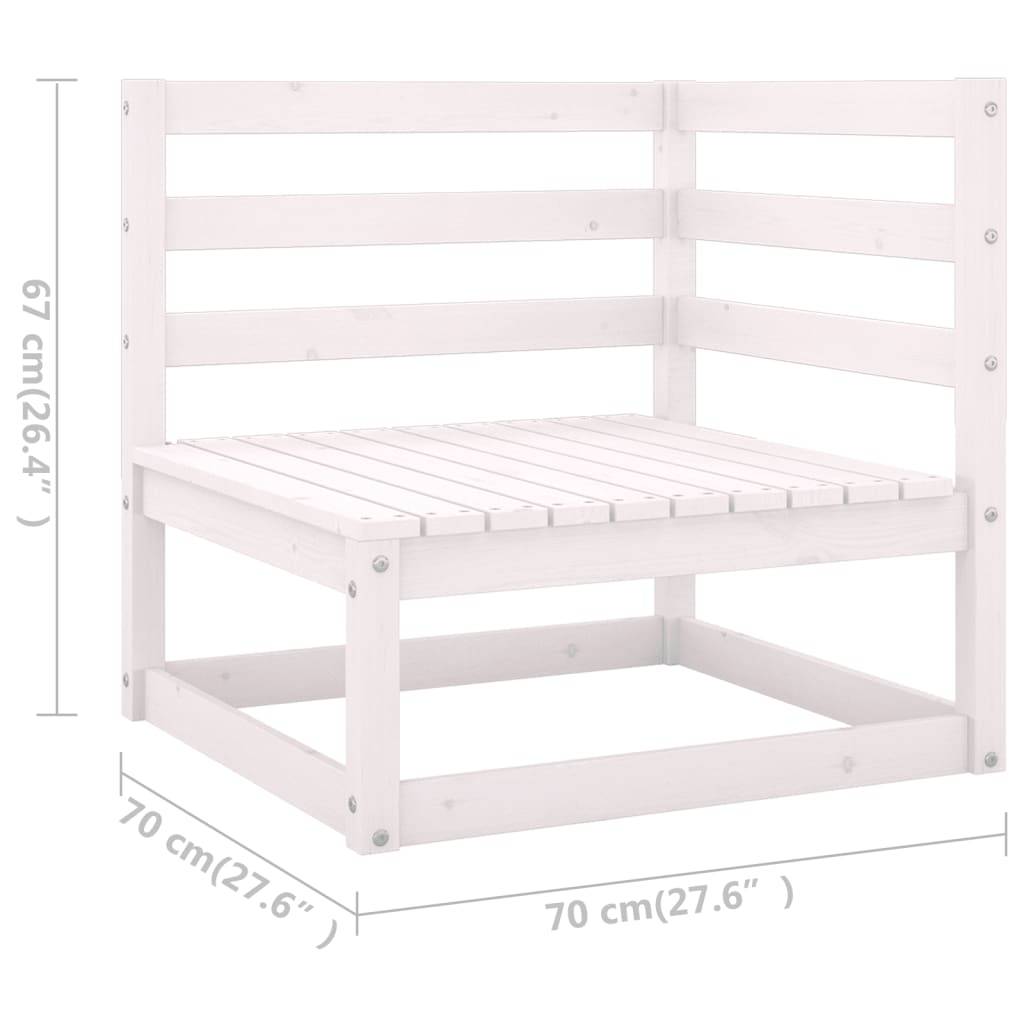 Helloshop26 - Salon de jardin meuble d'extérieur ensemble de mobilier 9 pièces avec coussins blanc bois de pin massif - Imagen 6
