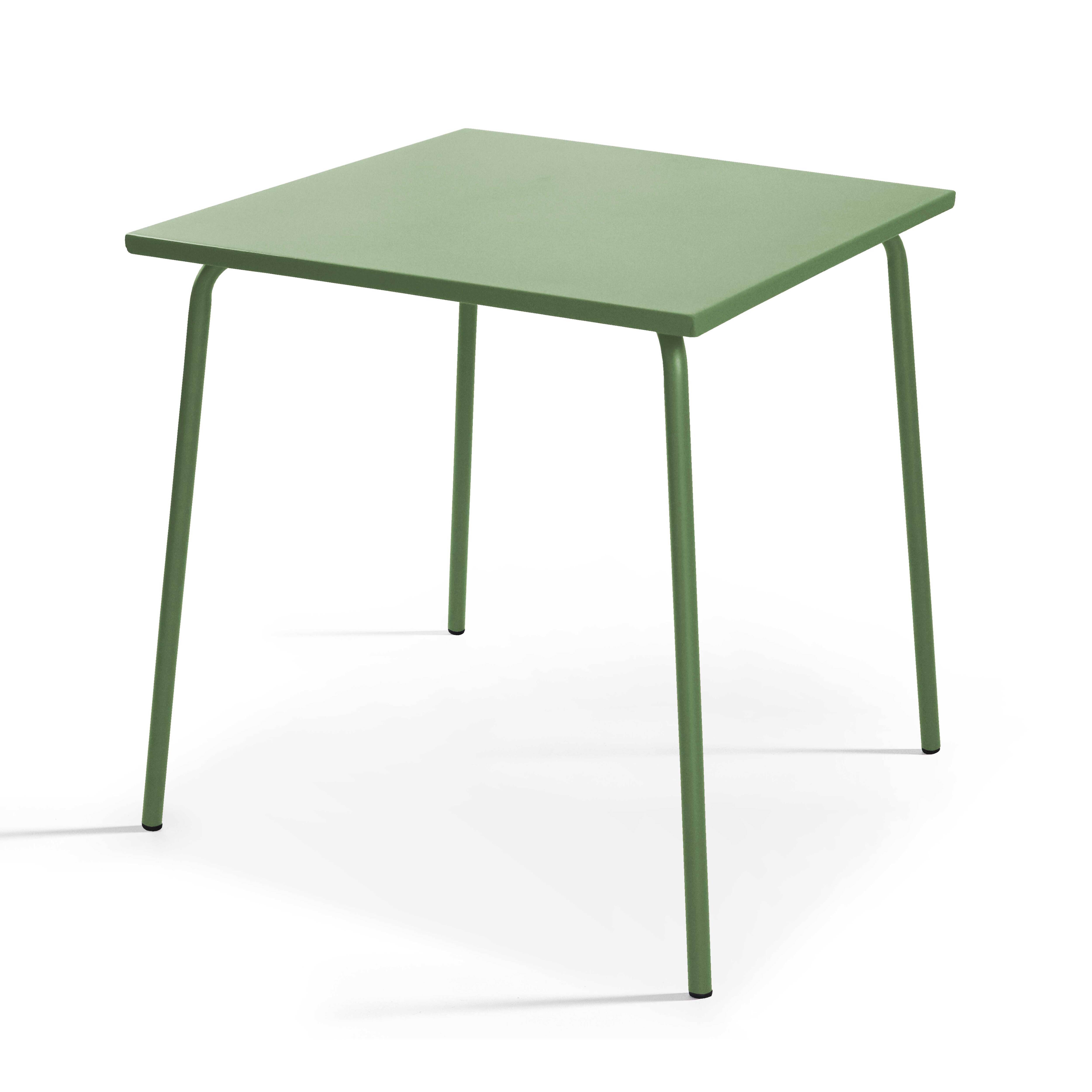 Oviala - Ensemble table de jardin carrée et 2 chaises acier vert cactus Palavas - Oviala - Imagen 4