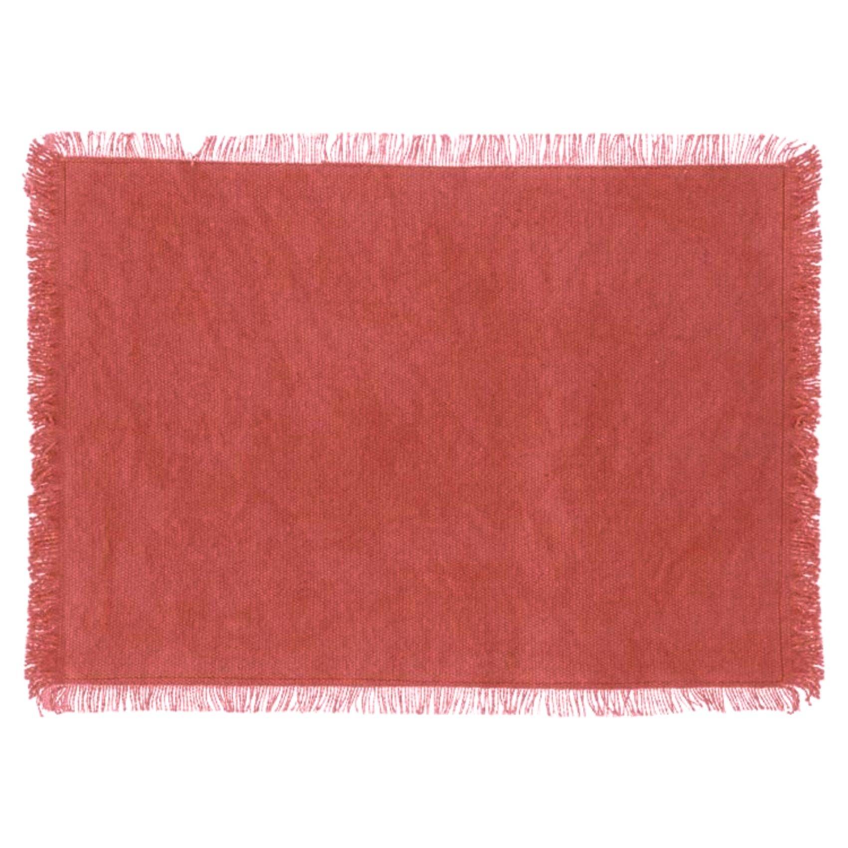 Set de table à franges - SECRET DE GOURMET - Coton - Terracotta - Image 1