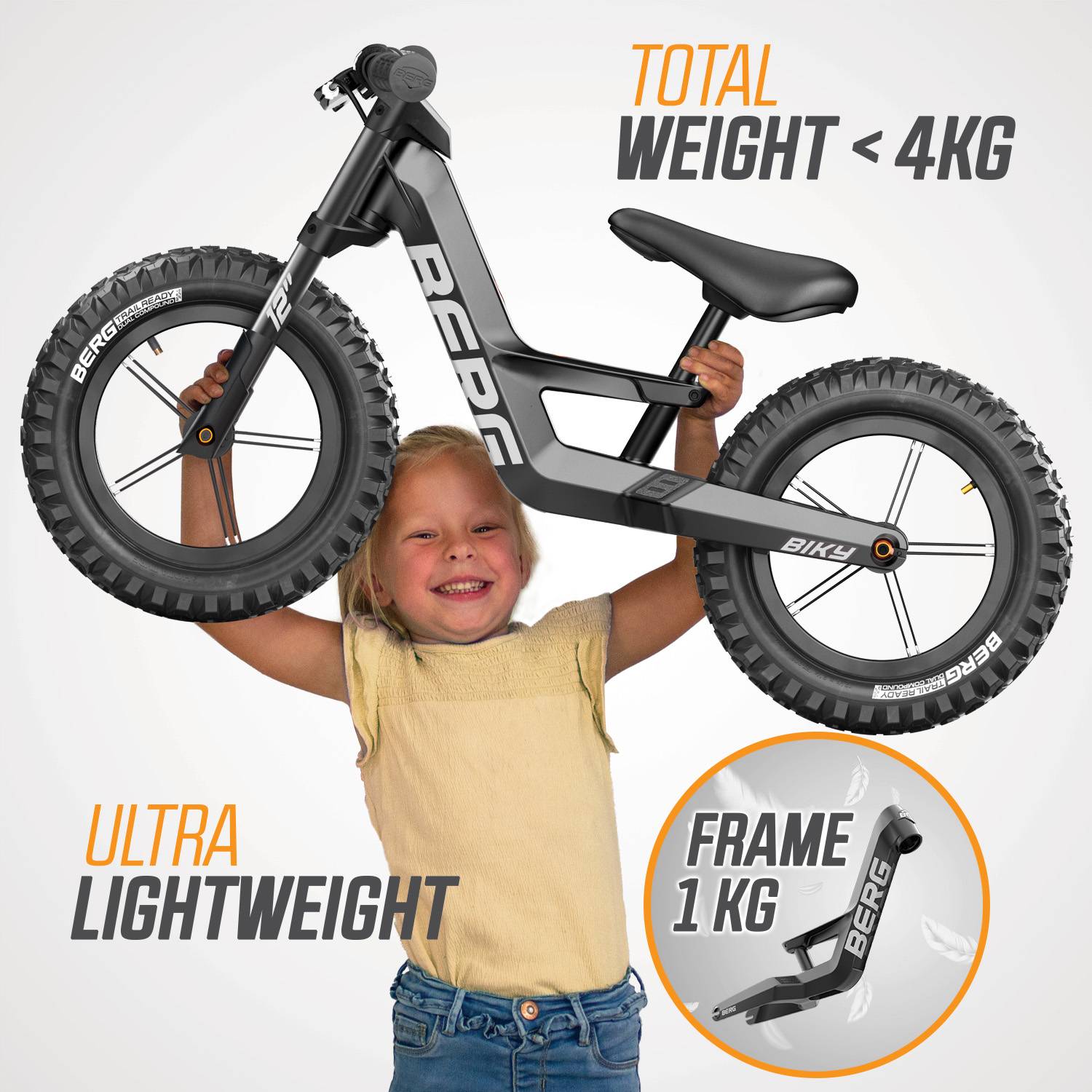 Berg - Vélo d'équilibre Biky Cross noir avec frein à mains 2-5 ans, BERG - Imagen 3