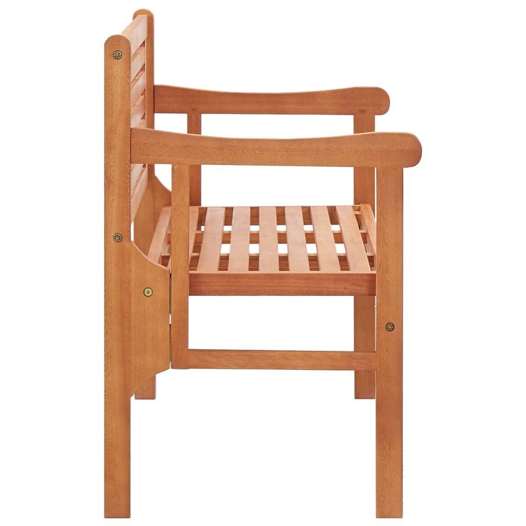 Helloshop26 - Banc de jardin meuble de patio d'extérieur terrasse pliable de jardin 120 x 53 x 81 cm bois d'eucalyptus solide - Imagen 4