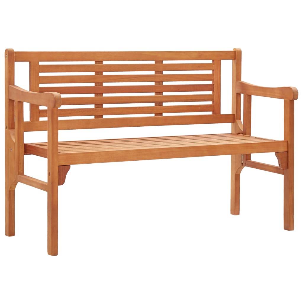 Helloshop26 - Banc de jardin meuble de patio d'extérieur terrasse pliable de jardin 120 x 53 x 81 cm bois d'eucalyptus solide - Imagen 1