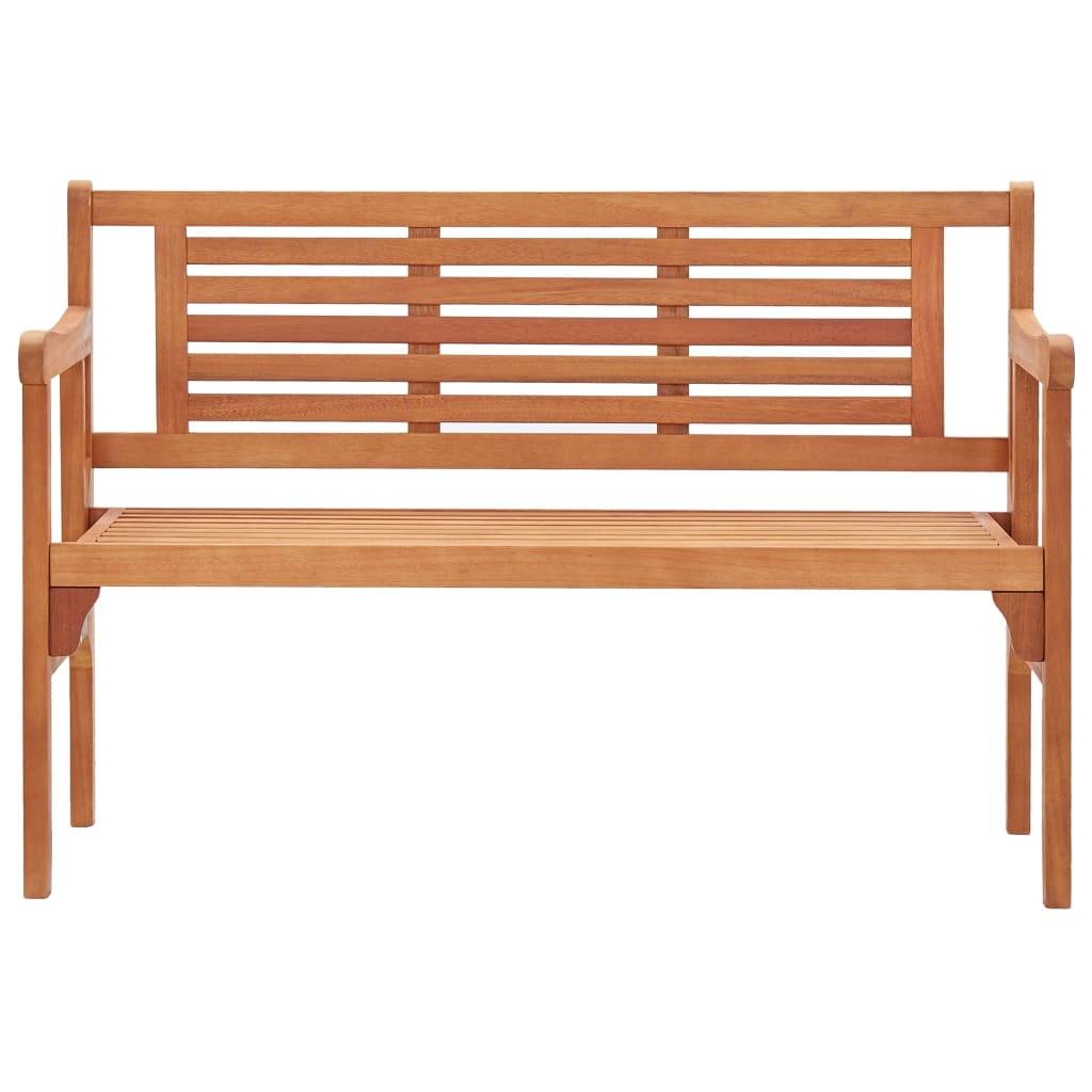 Helloshop26 - Banc de jardin meuble de patio d'extérieur terrasse pliable de jardin 120 x 53 x 81 cm bois d'eucalyptus solide - Imagen 3