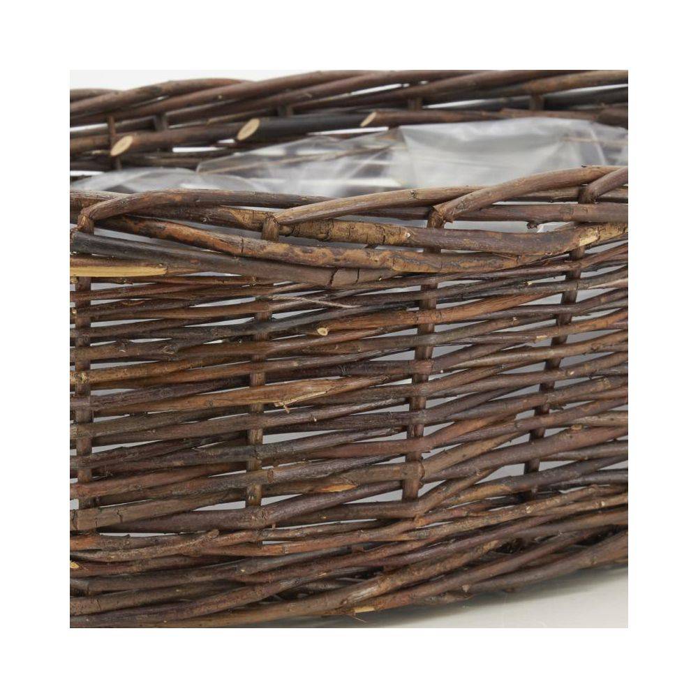 Aubry Gaspard - Corbeilles ovales en osier brut marron (lot de 2) - Image 3