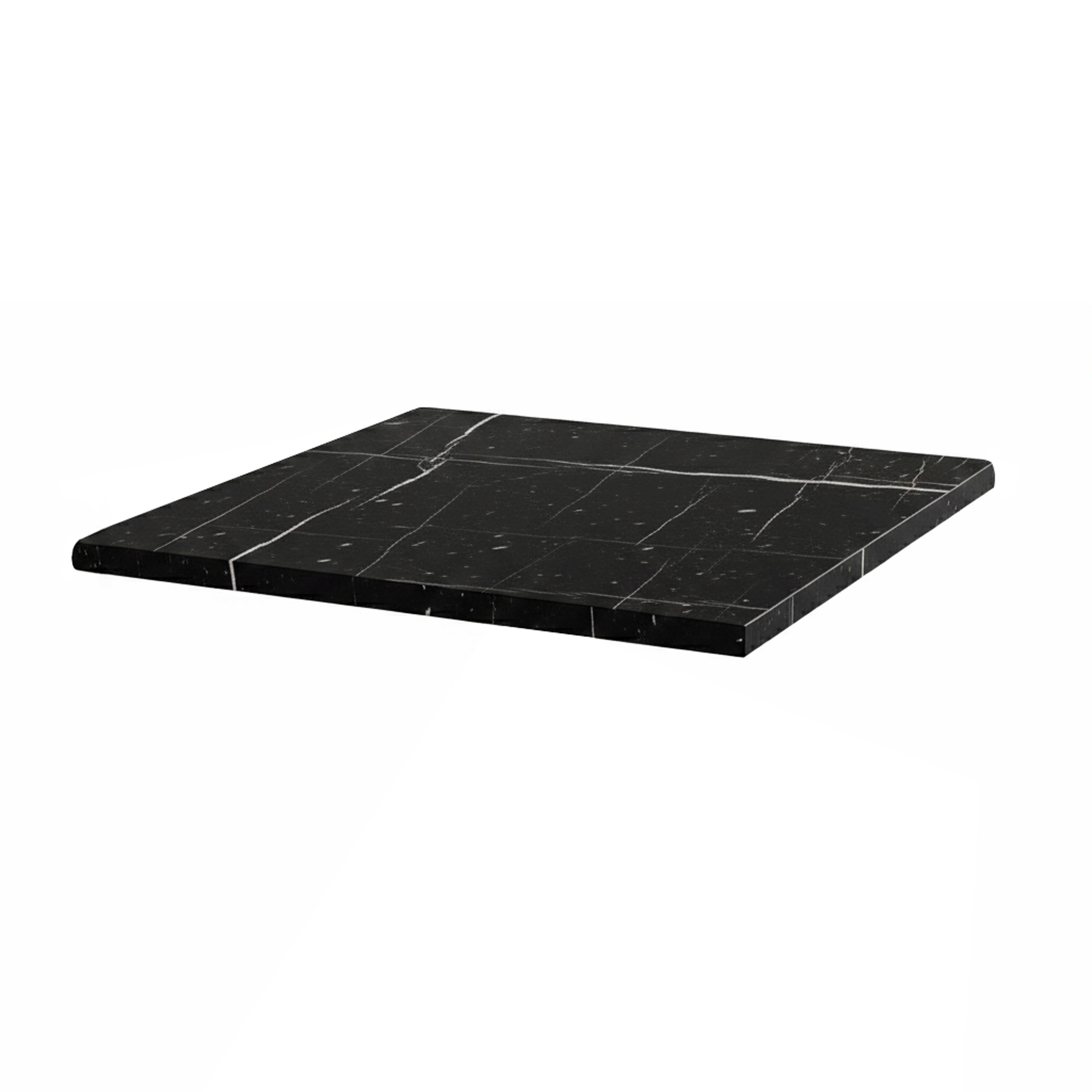 Oviala - Plateau de table carré stratifié 70 x 70 cm marbre noir Haussmann - Oviala - Imagen 1