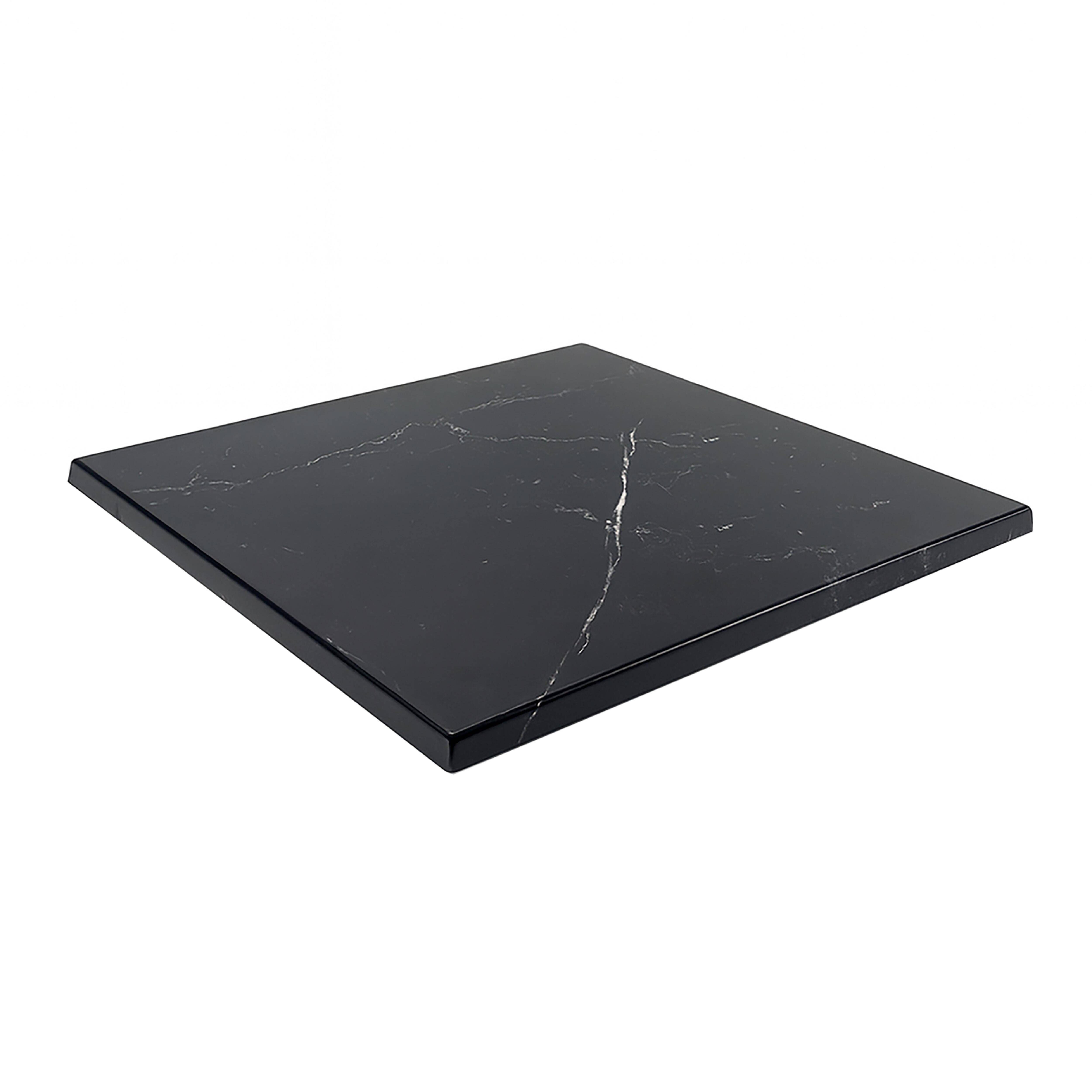 Oviala - Plateau de table carré stratifié 70 x 70 cm marbre noir Haussmann - Oviala - Imagen 2