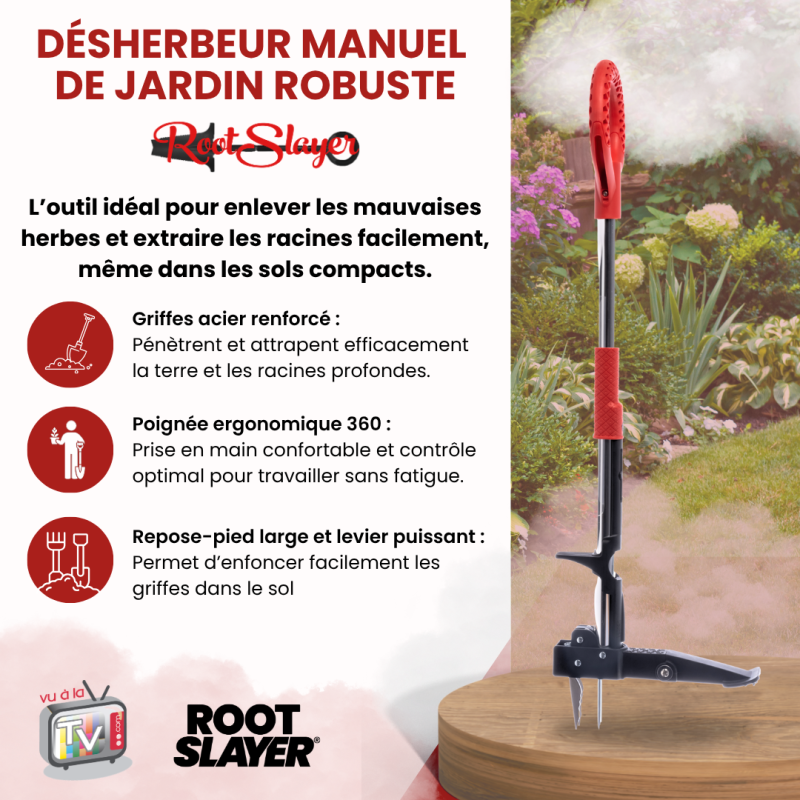Désherbeur manuel Rootslayer 3 griffes acier inoxydable - VENTEO - Image 4