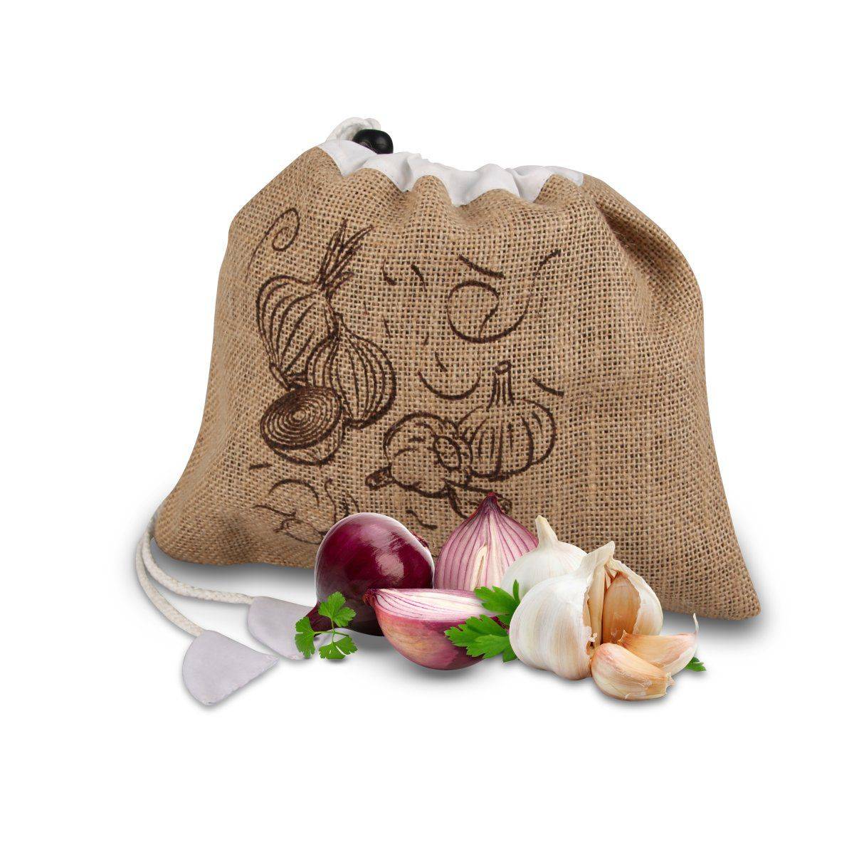 Lot de 2 sacs à légumes réutilisables avec 2 ustensiles de cuisine Fackelmann Nature - Image 5