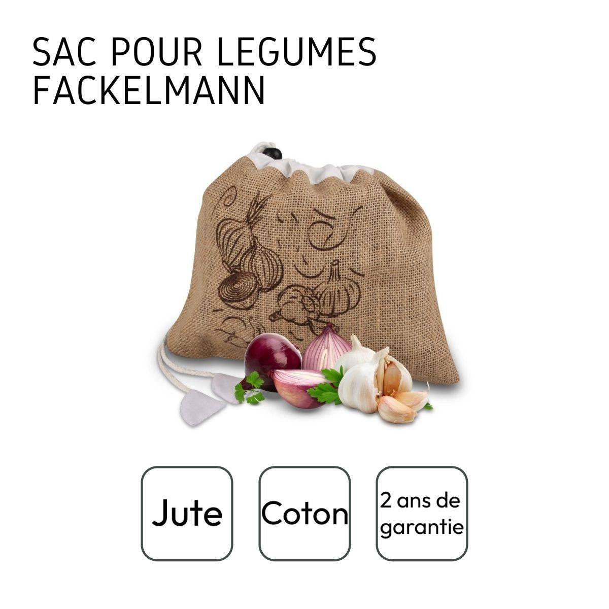 Lot de 2 sacs à légumes réutilisables avec 2 ustensiles de cuisine Fackelmann Nature - Image 6