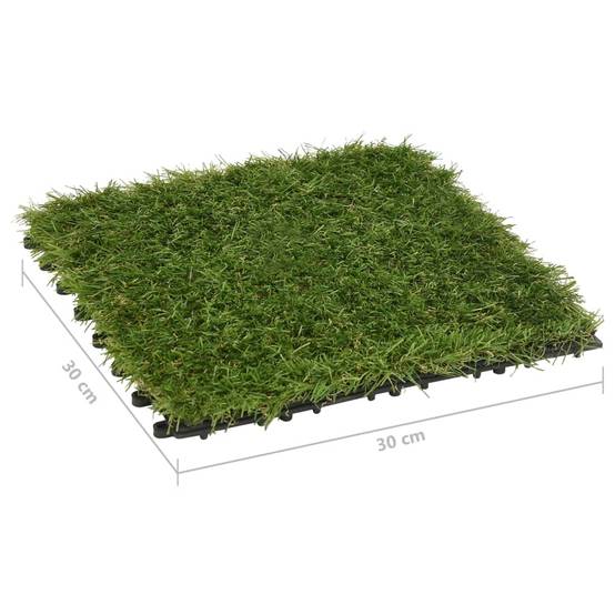 Vidaxl - Carreaux de gazon artificiel 11 pcs Vert 30x30 cm - Image 3