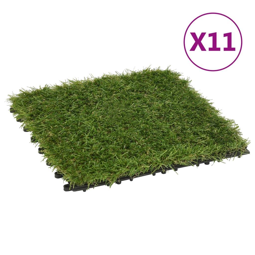Vidaxl - Carreaux de gazon artificiel 11 pcs Vert 30x30 cm