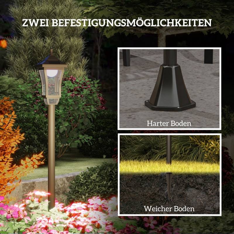 Lampadaire Solaire Extérieur LED Blanc Froid Capteur IP44 Jardin 127cm Noir - ComfortXL Outdoor Living - Image 6