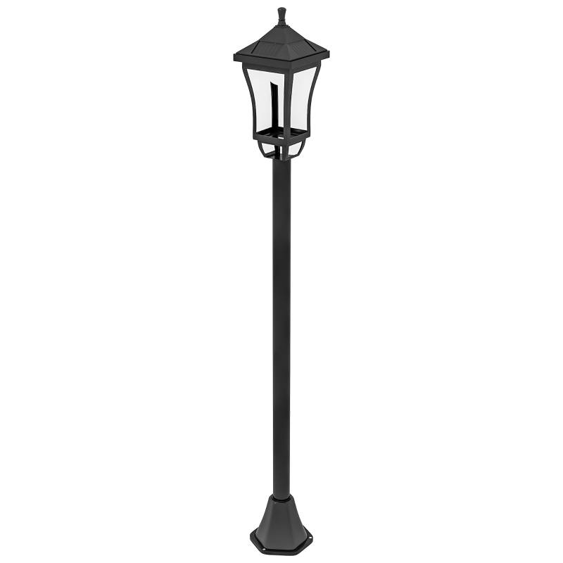 Lampadaire Solaire Extérieur LED Blanc Froid Capteur IP44 Jardin 127cm Noir - ComfortXL Outdoor Living - Image 2