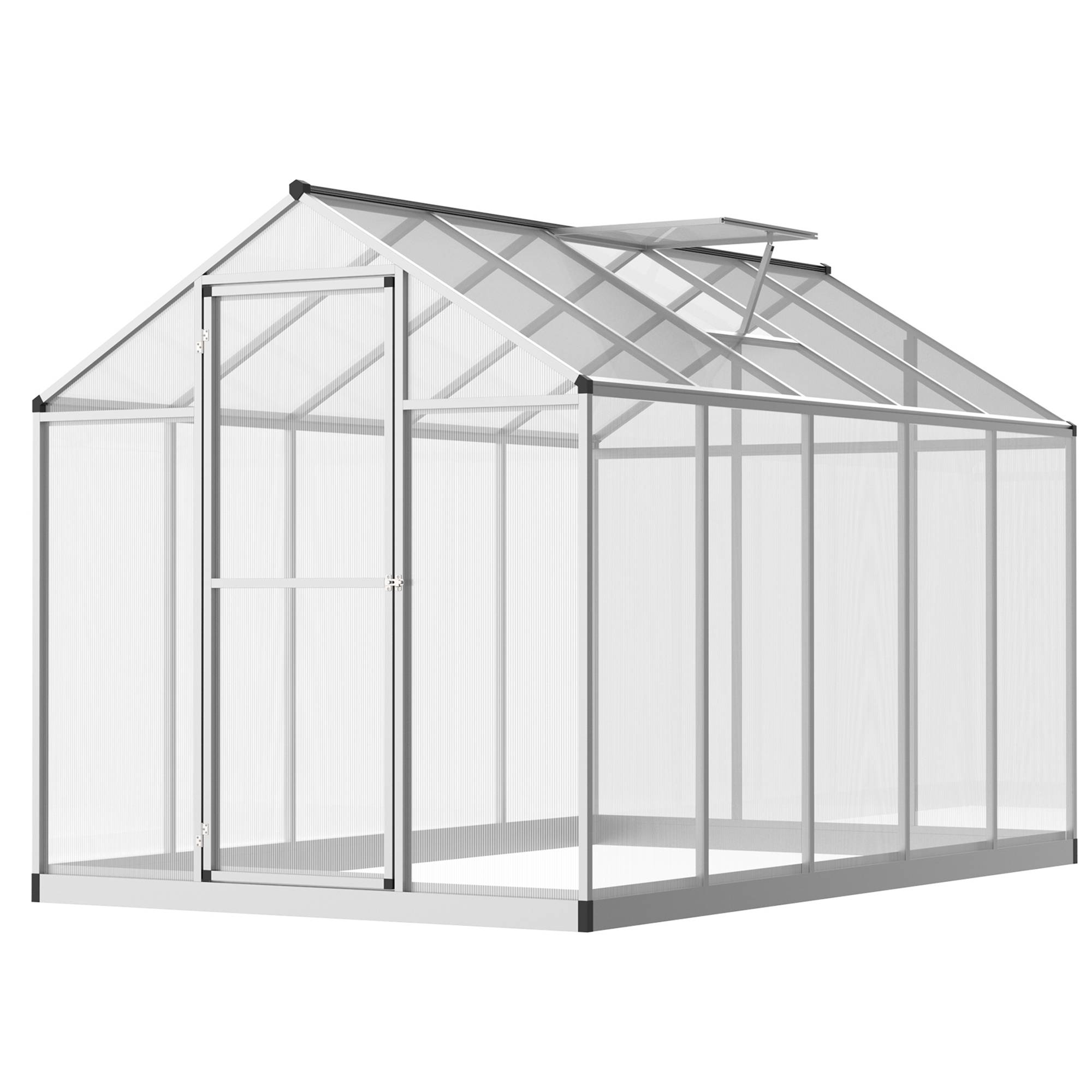 Sans Marque - Serre Jardin 3x2 m Aluminium Polycarbonate 5,5m² Fondation Lucarne Porte loquet - Image 1