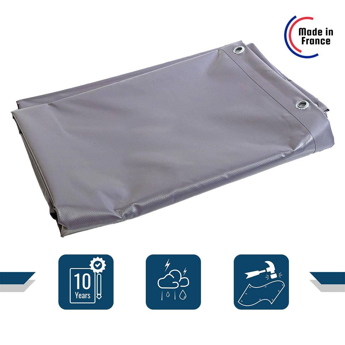 Tecplast - Bâche Bois 6x8 m XP640BO Grise - Garantie 10 ans - Bâche de protection étanche pour Bois de chauffage - Made in France TECPLAST - Imagen 2