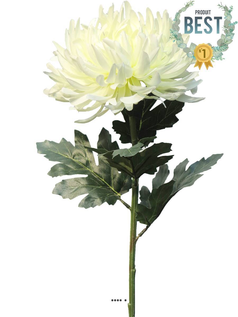 Artificielles - Chrysanthème artificiel, H 63 cm Crème - BEST - couleur: Crème - Imagen 1