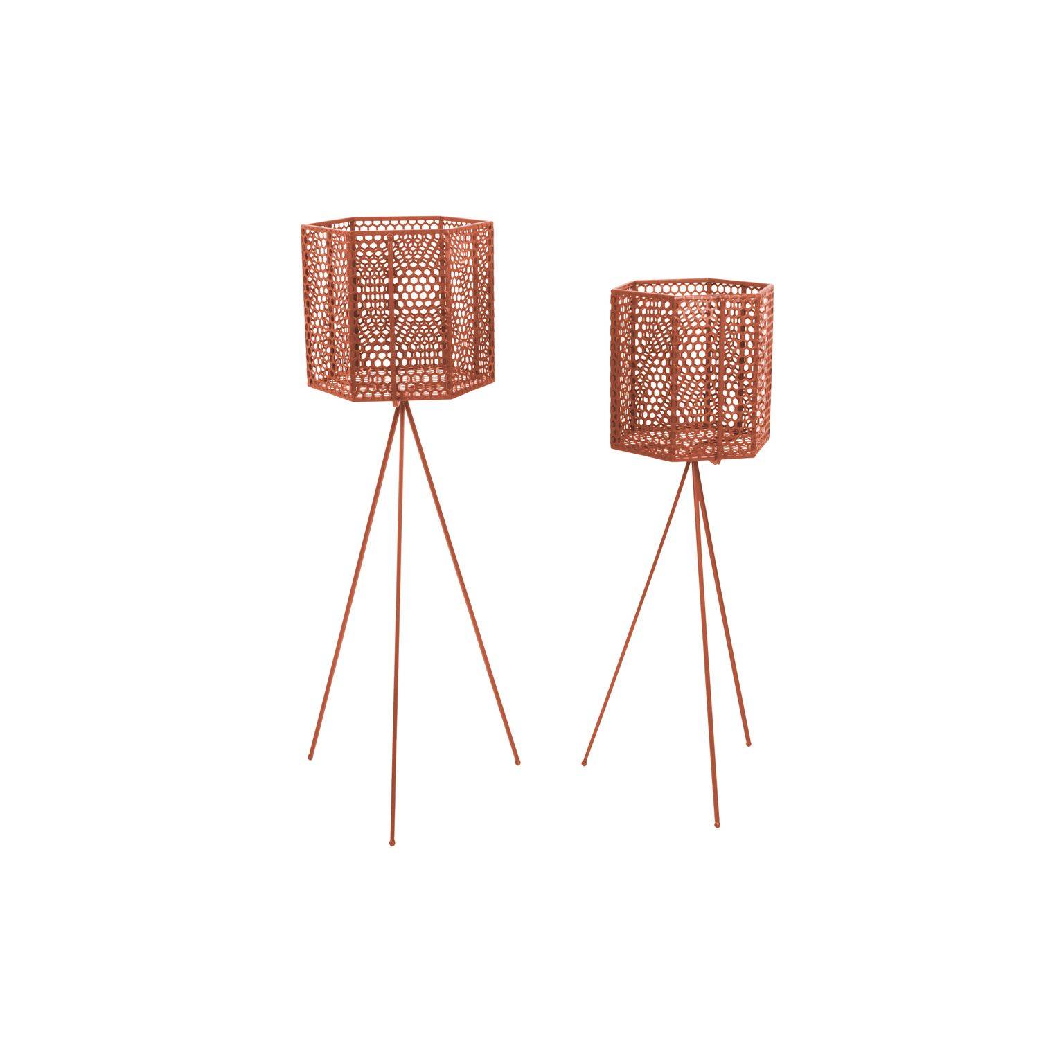 Present Time - 2 Cache-pots sur pieds en métal Mesh - Present Time