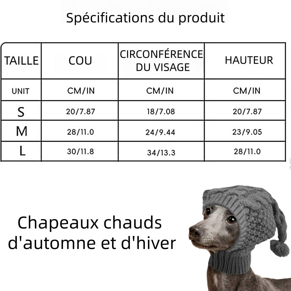 Bonnet tricoté pour chien s - IntiMeg - Image 4