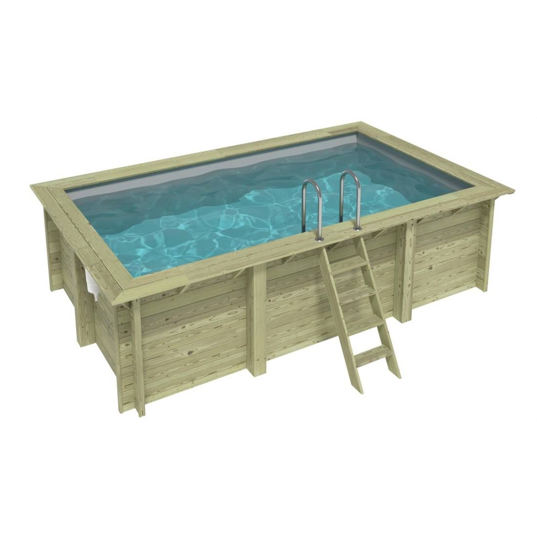 Altanka - Piscine hors sol en bois AQUA 4.65 x 2.85 - H.1.24 m, gris clair, fixations à visser - BAS7306OSPL2 - ALTANKA - Image 1