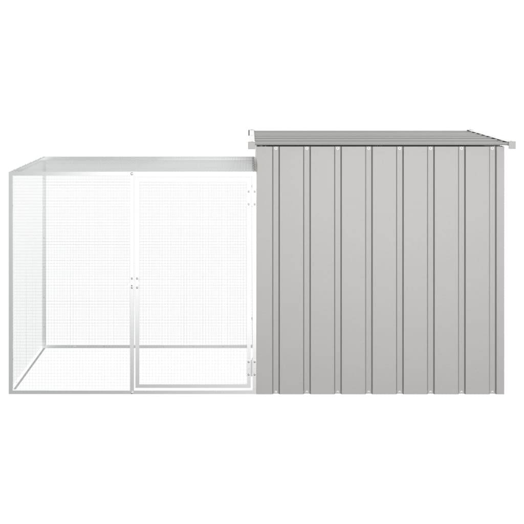 Clapier enclos à lapin extérieur 200x91x100 cm acier galvanisé Gris – ComfortXL Outdoor Living - Image 3