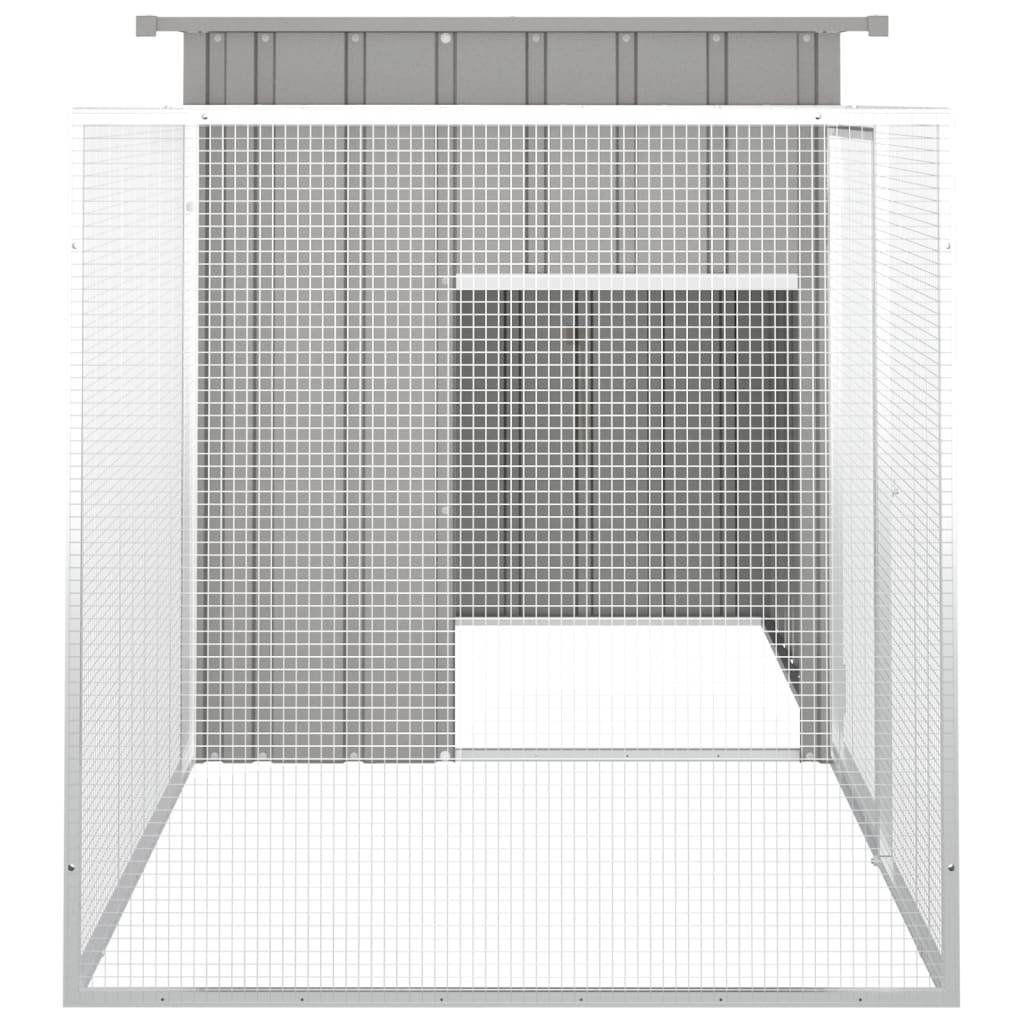 Clapier enclos à lapin extérieur 200x91x100 cm acier galvanisé Gris – ComfortXL Outdoor Living - Image 4