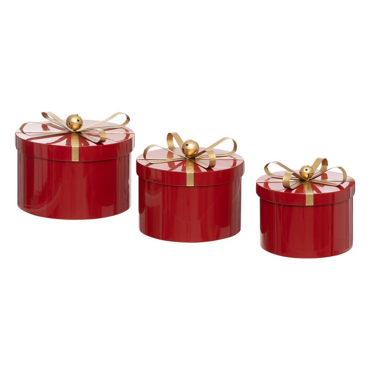 Atmosphera - BOITES RONDES METAL ROUGE X3 ATMOSPHERA CREATEUR D'INTERIEUR - Imagen 1