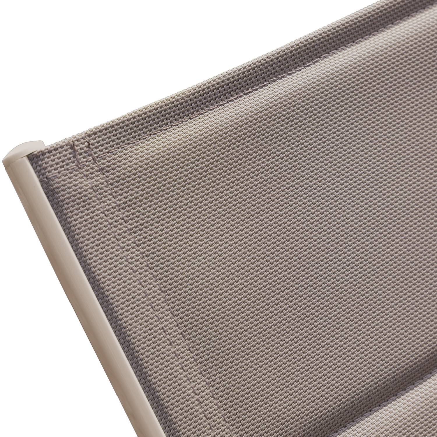 Happy Garden - Bain de soleil BARBADOS en textilène taupe - aluminium taupe - HAPPY GARDEN - Imagen 5