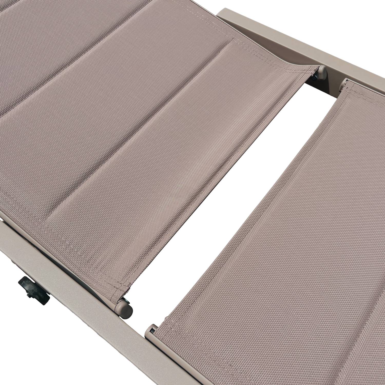 Happy Garden - Bain de soleil BARBADOS en textilène taupe - aluminium taupe - HAPPY GARDEN - Imagen 6