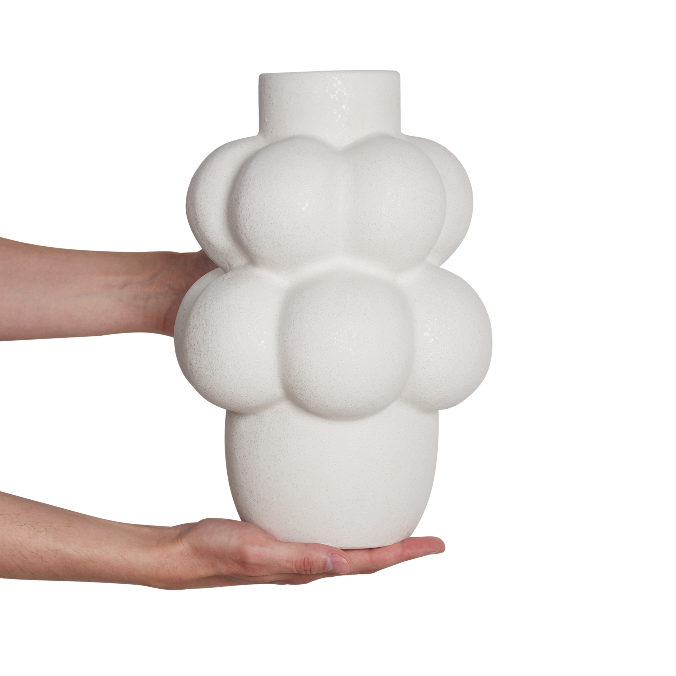 Beliani - Vase à Fleurs Blanc en Grès Étanche Design Décoration Intérieure Maison Moderne - Image 4