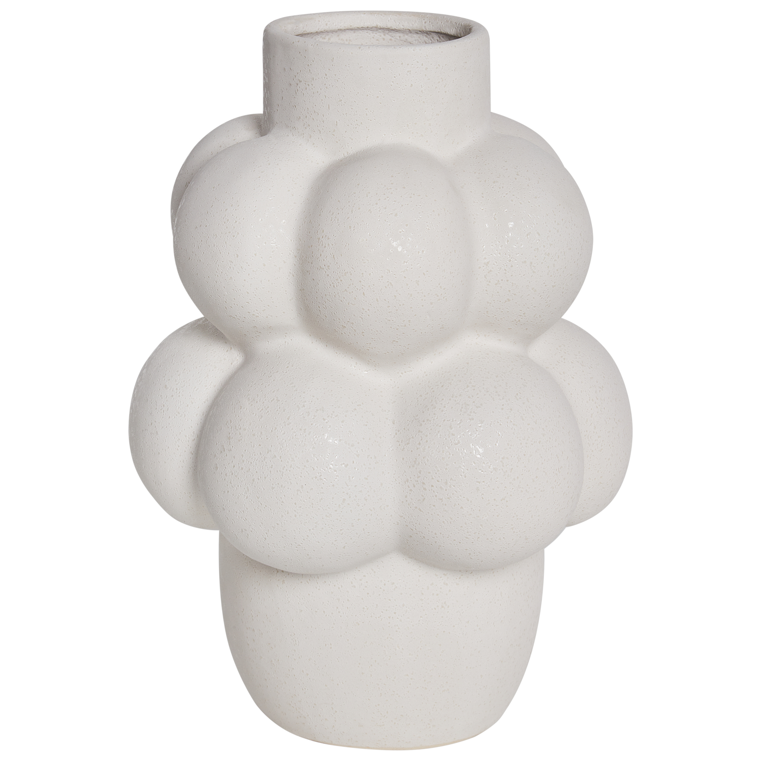 Beliani - Vase à Fleurs Blanc en Grès Étanche Design Décoration Intérieure Maison Moderne - Image 1