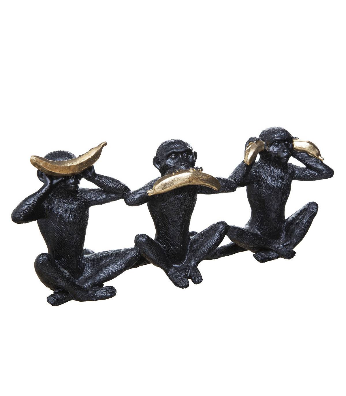 Objet déco Statuette 3 Singes en résine L 40 cm - Imagen 1