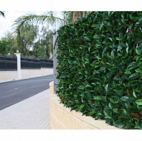 James Grass - France Green - Feuillage artificiel photinia 1m x 1m, Long 19 m - Imagen 2