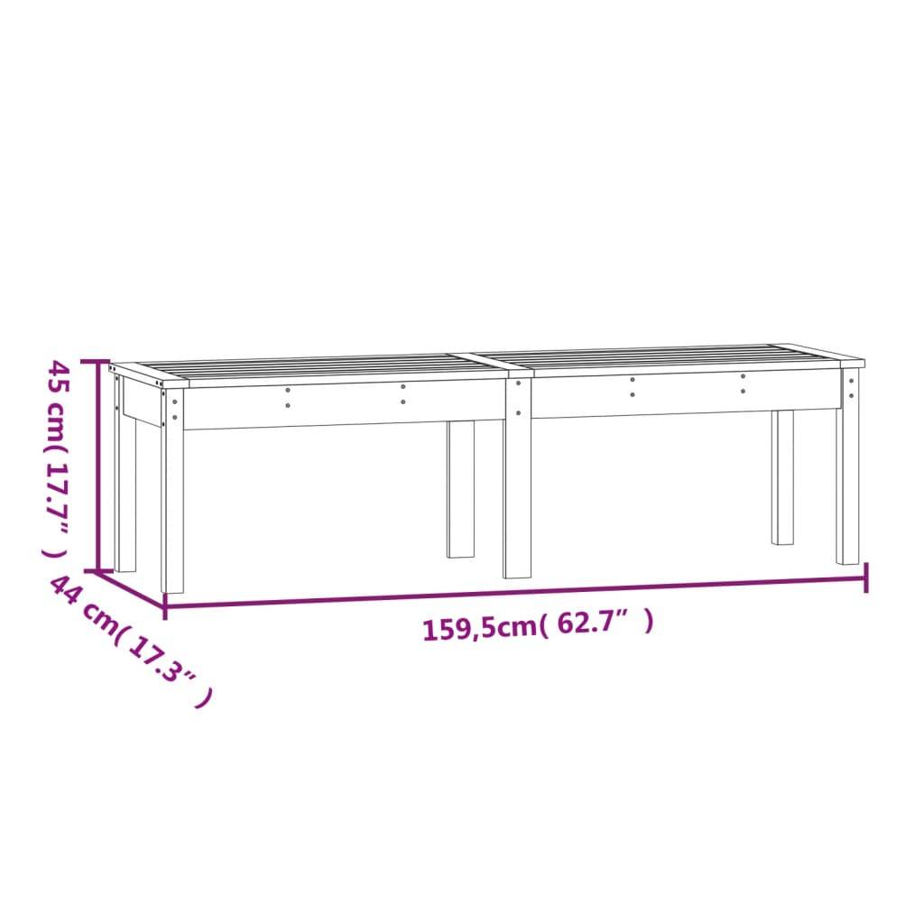 Helloshop26 - Banc de jardin meuble de patio d'extérieur terrasse à 2 places 159,5 x 44 x 45cm bois de pin marron miel - Imagen 5