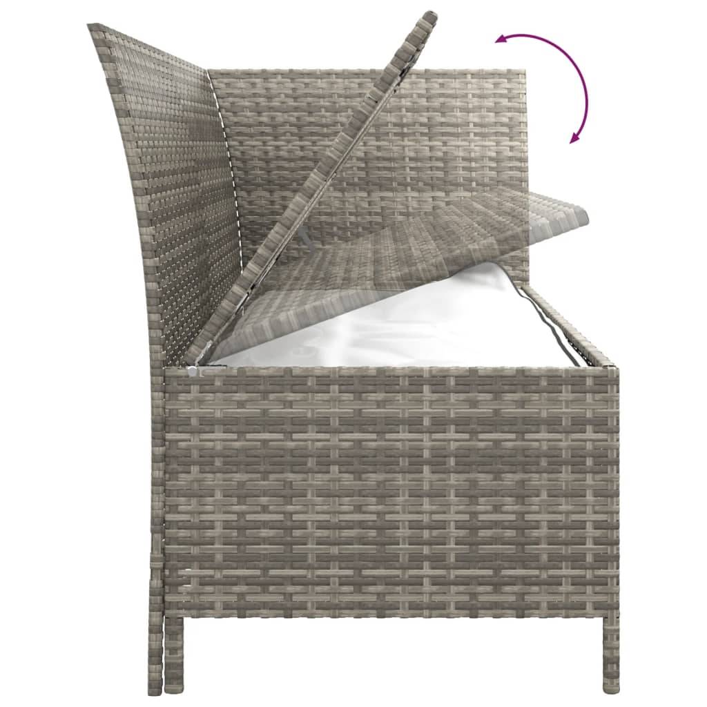 Helloshop26 - Salon de jardin meuble d'extérieur ensemble de mobilier 3 pièces avec coussins gris résine tressée - Imagen 7