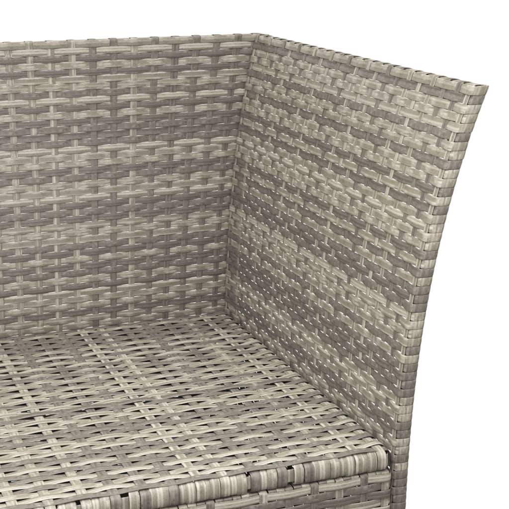 Helloshop26 - Salon de jardin meuble d'extérieur ensemble de mobilier 3 pièces avec coussins gris résine tressée - Imagen 8
