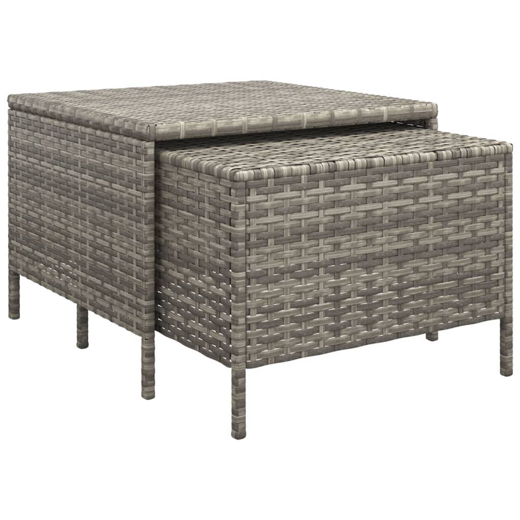 Helloshop26 - Salon de jardin meuble d'extérieur ensemble de mobilier 3 pièces avec coussins gris résine tressée - Imagen 6
