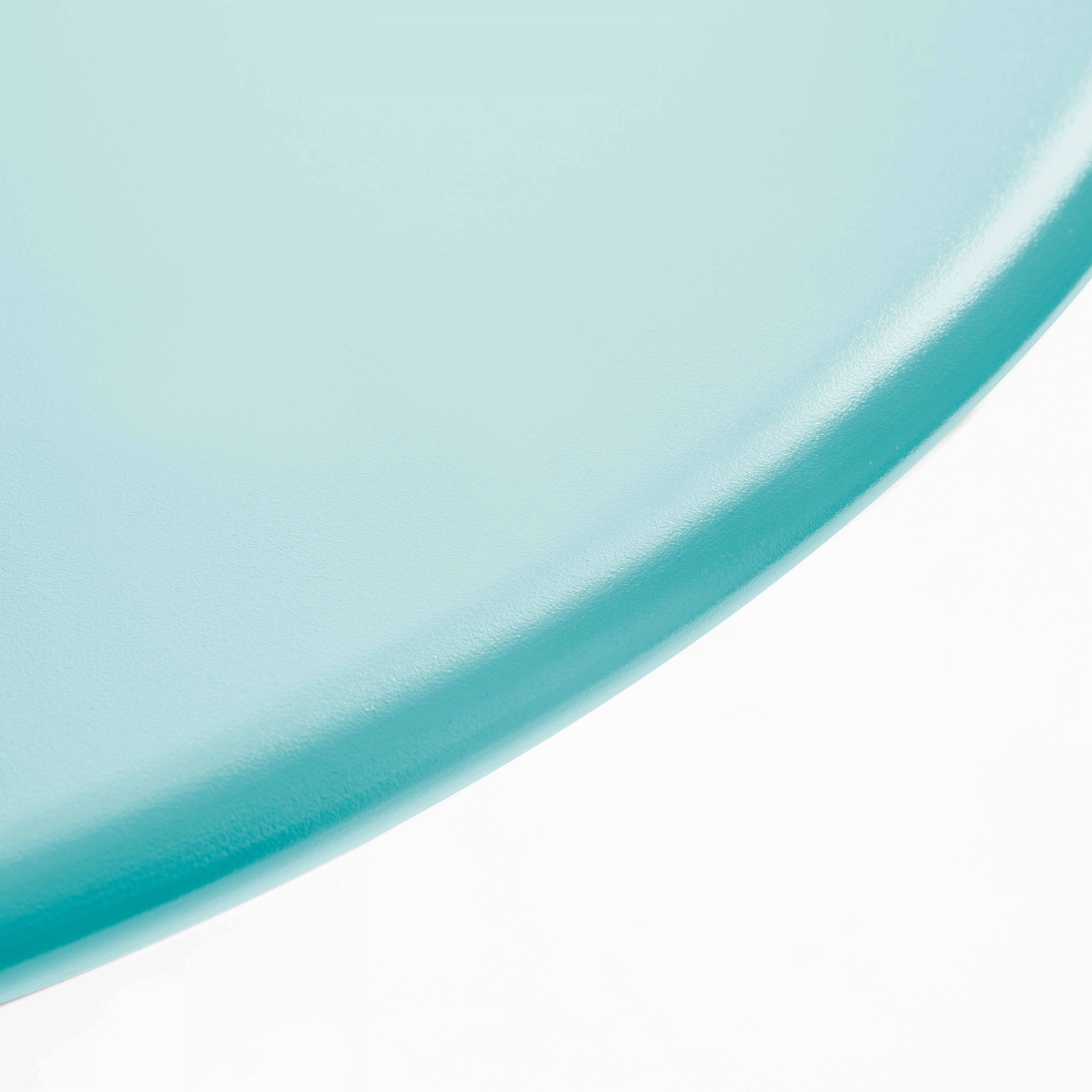 Oviala - Ensemble table de jardin ronde et 6 fauteuils acier turquoise Palavas - Oviala - Imagen 4
