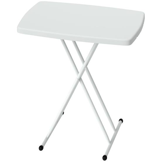 Table d'Appoint Pliante Métal HDPE Extérieur Hauteur Réglable 76cm Blanc - ComfortXL Outdoor Living - Image 2