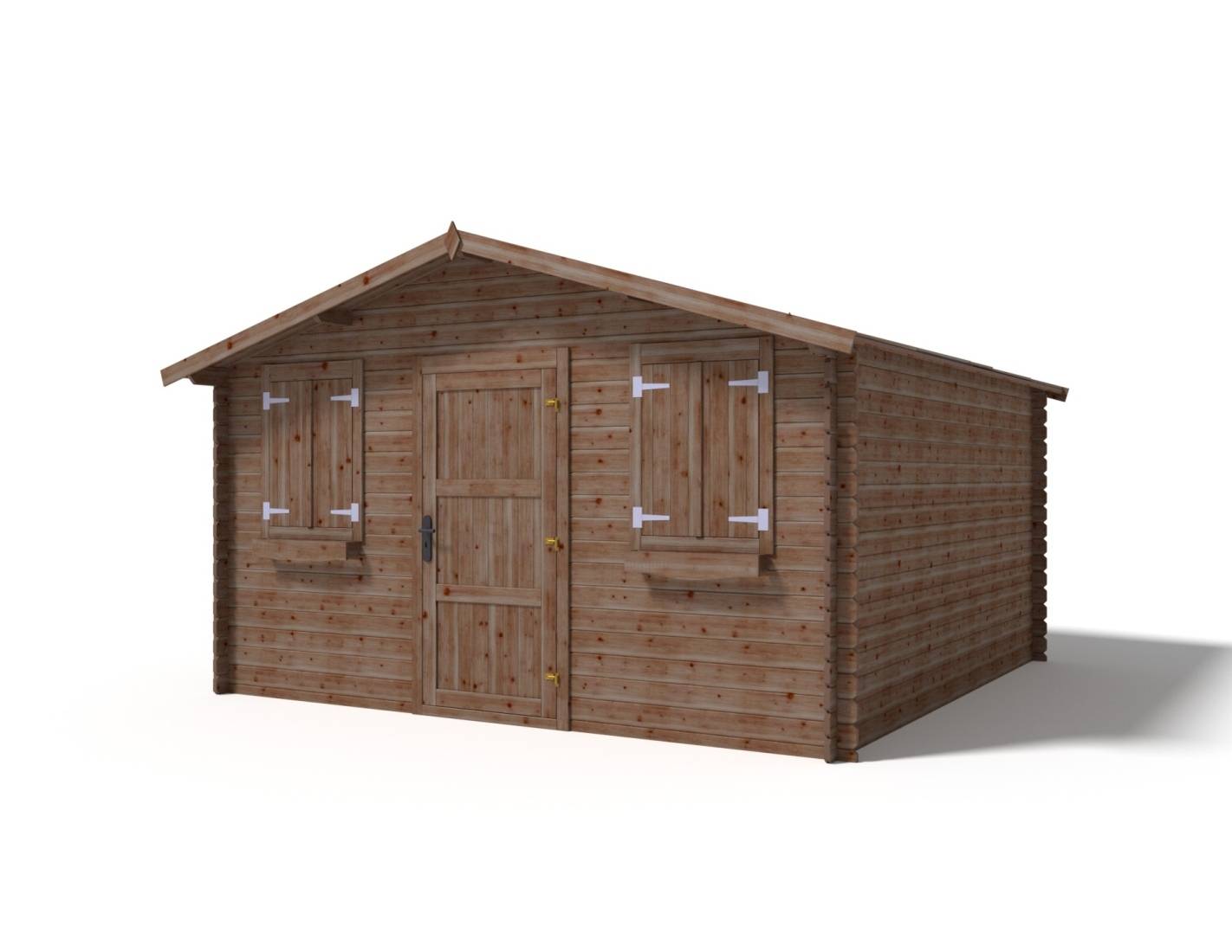 Altanka - Abri de jardin en bois - 4x4 m + terrasse avec balustrade et avant-toit en bois - 24 m2 - Traité - DOM144+DOM78+DOM79+POD05 - ALTANKA - Imagen 4