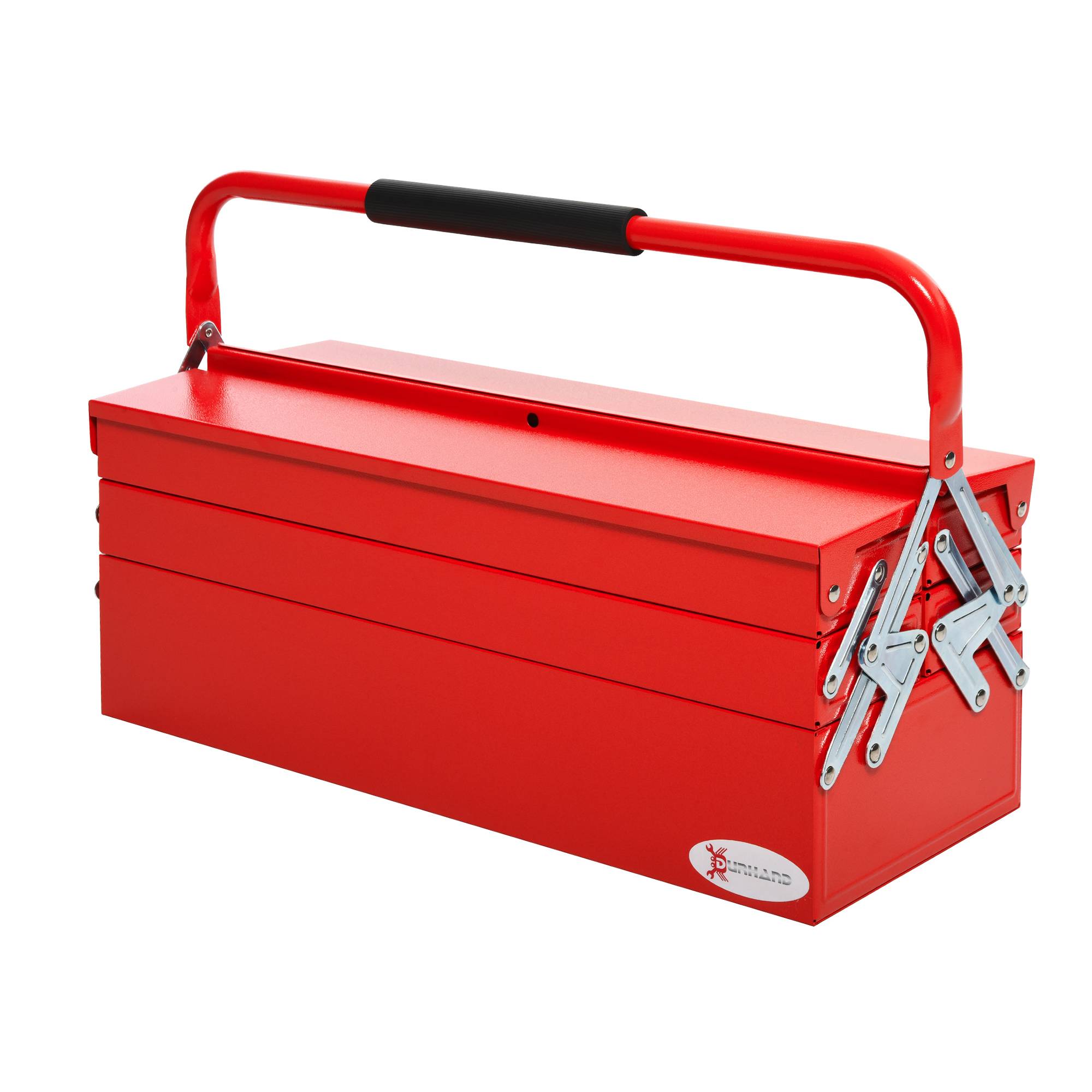 Sans Marque - Boîte à outils boîte à outils 5 compartiments à charnières en acier (SPCC) rouge 56 x 20 x 41 cm - Image 2