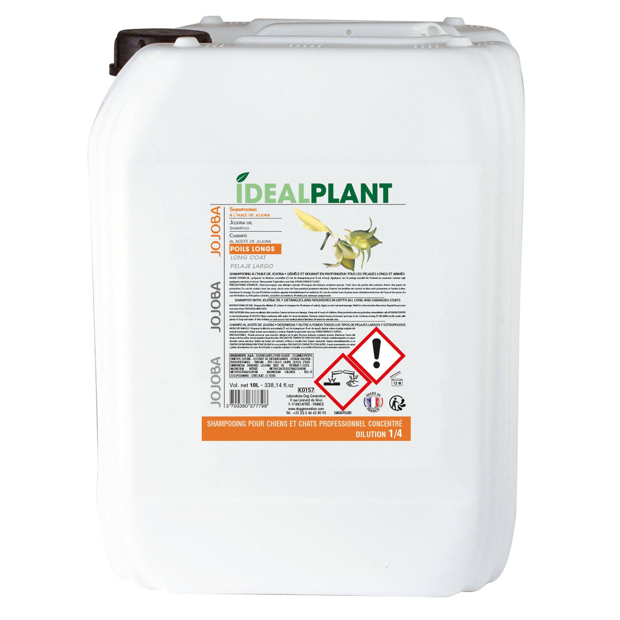Shampoing à l'huile de jojoba IdealPlant : 10L IDEALPLANT